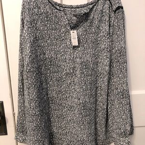 Talbots black and grey blouse size 3x, NWT.